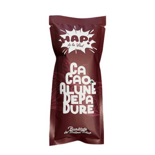 Baton raw vegan Cacao și alune, 45g HAP! de la Vlad