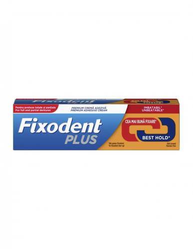 Fixodent plus, crema adeziva pentru proteza dentara, 40gr