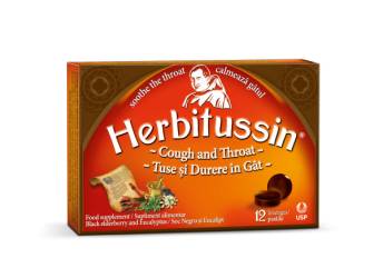 Herbitussin Tuse si Durere in gat, 12buc, USP