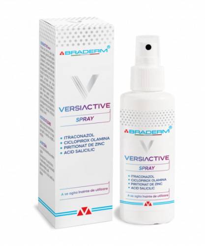 Spray pentru corp si scalp Versiactive, 100 ml, BRADERM