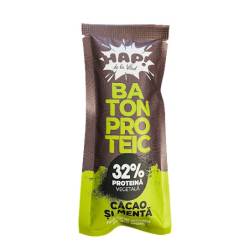 Baton raw vegan cacao si menta PROTEIC 32% 45g, Hap! de la Vlad