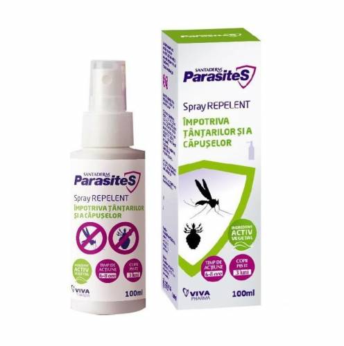 Spray Repelent Impotriva Tantarilor si a Capuselor Parasites Santaderm, 100 ml