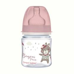 CANPOL Biberon Anticolici Gat Larg x120ml Roz 35/231