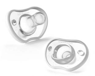 NANOBEBE Suzete din silicon flexibile 3luni+ x 2buc, Alb