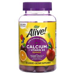 Alive Calcium + D3 Gummies Nature s Way, 60 jeleuri gumate, Secom