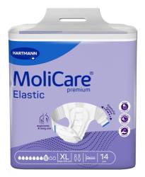 MoliCare Premium Elastic - Scutece adulti cu sistem de prindere cu scai, 8 pic, marime XL, set de 14 buc, Hartmann