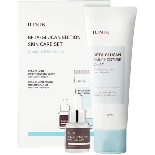 Set Beta Glucan Crema 60ml + Ser hidratant, 15ml, Iunik