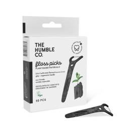 Ata dentara cu maner 2in1 carbune si menta 50buc Humble