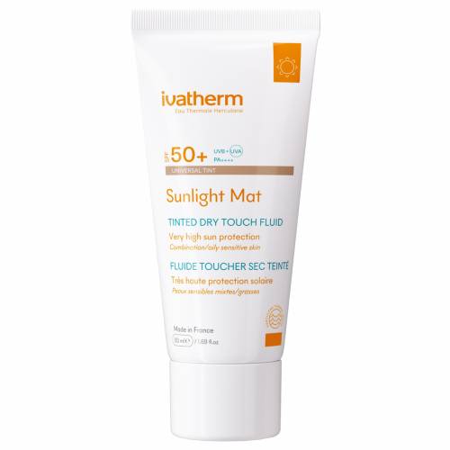 Sunlight Mat Tinted Dry Touch fluid de fata colorat SPF50+, 50ml, Ivatherm