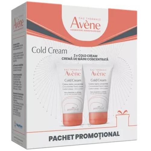 Pachet Creme de maini Cold Cream, 2x50ml, Avene