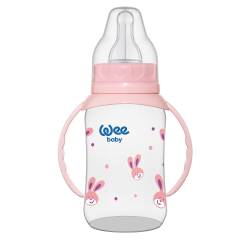 Biberon cu manere 150 ml+ tetina silicon rotunda - cod 744, Wee Baby