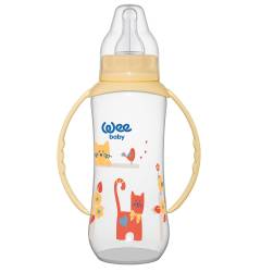 Biberon cu manere 270 ml+ tetina silicon rotunda - cod 745, Wee Baby