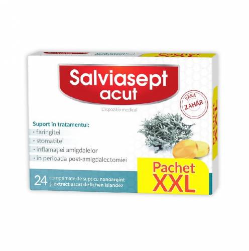 Zdrovit Salviasept acut fara zahar 24 comprimate