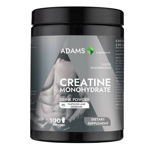 Creatina monohidrata pulbere, 450 g, Adams