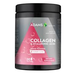 Colagen cu Acid Hialuronic pudra, aroma zmeura, 600g Adams