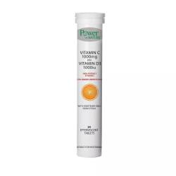 Vitamina C 1000mg + Vitamina D 1000UI, 24 tablete efervescente, Power of Nature