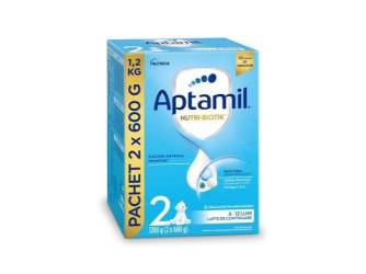 Lapte praf de continuare Nutri - Biotik 2, 6 - 12 luni, 1200 g, Aptamil