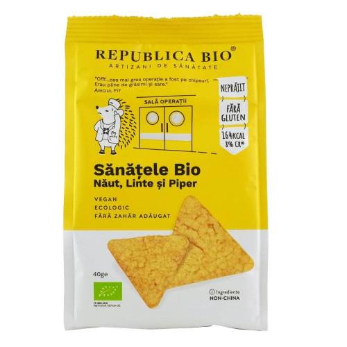 Sanatele Bio cu naut, linte si piper, eco, fara gluten, 40 g, Republica Bio