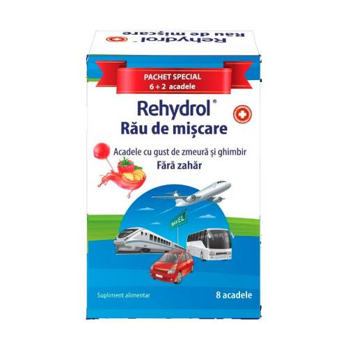 Rehydrol Rau de Miscare zmeura si ghimbir, 6 + 2 acadele, Mba Pharma