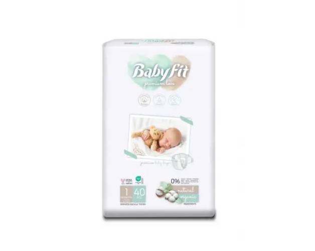 Scutece Bio Newborn, Nr. 1, 0-3 kg, 40 Bucati - Babyfit