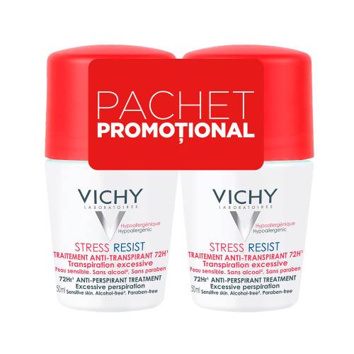 VICHY Bipack DEO Roll on Stress Resist Eficacitate 72h, 2x50ml