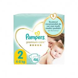 PAMPERS Premium Care marimea 2, 4-8kg, 46 bucati