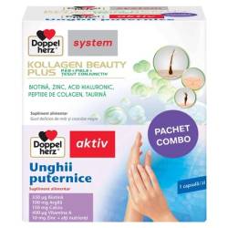 Pachet Kollagen System Beauty Plus 10 fiole + Unghii Puternice, 30 comprimate, Doppelherz