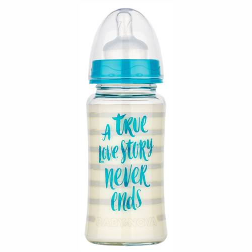 Biberon cu gat larg din sticla 44240, 240ml, Baby Nova