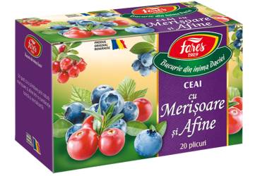 Ceai de merisoare si afine, 20 de plicuri, Fares