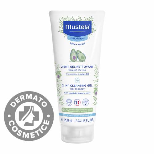 Gel de curatare 2 in 1 par si corp, 200ml, Mustela