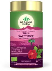 Ceai Tulsi Trandafir Dulce Antistres, 100g, Organic India