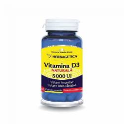 Herbagetica Vitamina D3 naturala 5000UI, 60 capsule
