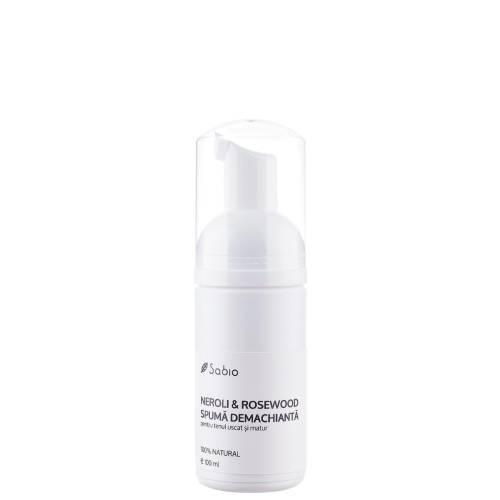 Spuma demachianta pentru ten matur si uscat cu extract de Neroli si Rosewood, 100ml, Sabio