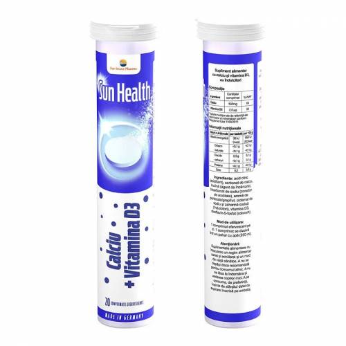 Sun Wave Sun Health Calciu + D3 20 comprimate efervescente