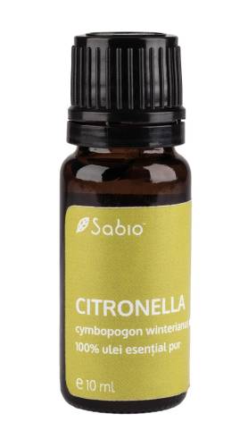 Ulei esential citronella (cymbopogon winterianus oil), 10ml, Sabio
