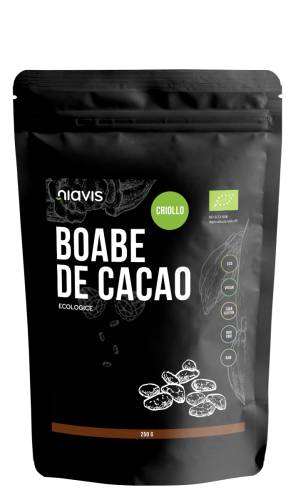 Boabe de cacao intregi ecologice, 250g, Niavis