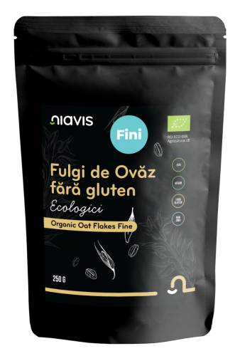 Fulgi de ovaz ecologici fara gluten, 250g, Niavis