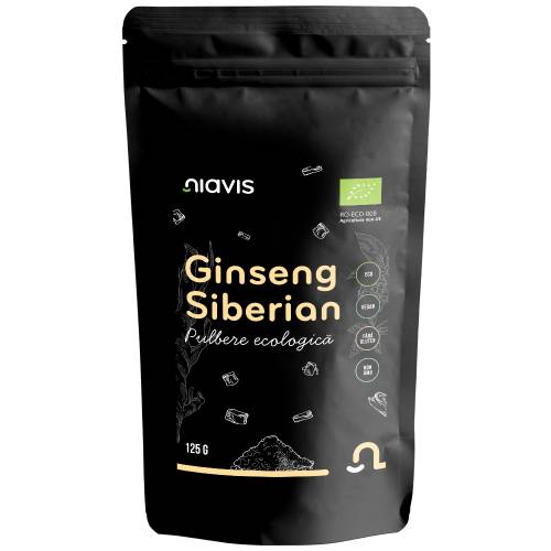 Ginseng Siberian Pulbere ecologica, 125g, Niavis