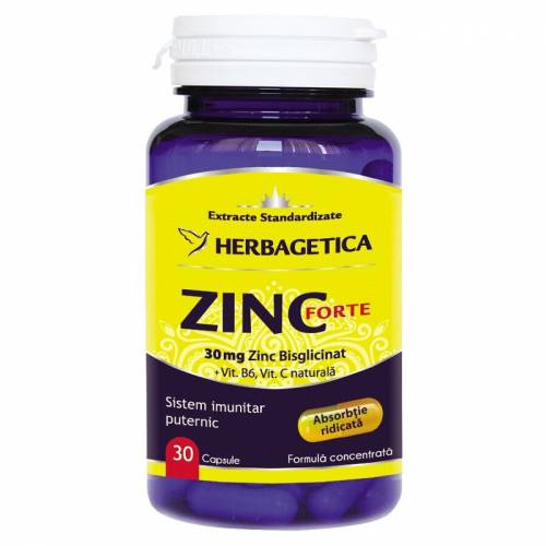 Herbagetica Zinc forte 30 mg 60 capsule