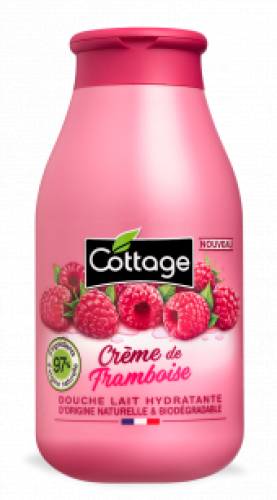 Gel de dus si lapte de baie zmeura, 250ml, Cottage