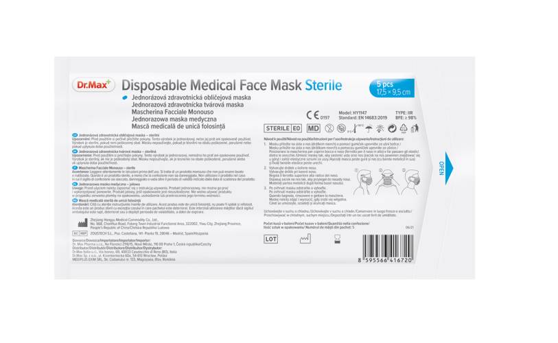 Dr. Max Masca medicala sterila, 5 bucati