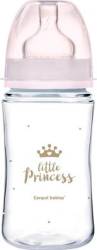 Biberon roz anticolici cu gat larg PP EasyStart Royal Baby, 240ml, Canpol babies