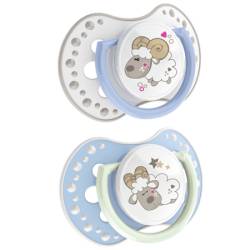 Suzeta din silicon Dynamic Night&Day oita pentru baiat 0-3 luni, 2 bucati, Lovi