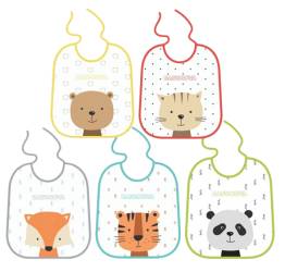 Set bavete din bumbac cu interior impermeabil, 5 bucati, Baby Nova