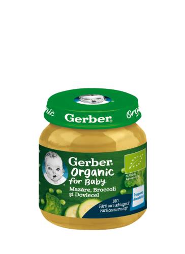 Mazare cu brocoli si dovlecel +4 luni, 125g, Gerber