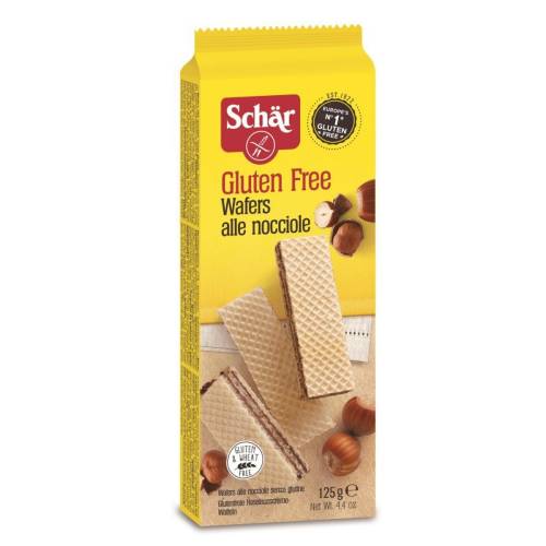 Napolitane cu crema de alune fara gluten Wafers Nocciola, 125g, Schar