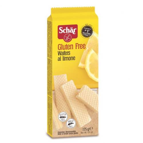 Napolitane cu crema de lamaie fara gluten Wafers Limone, 125g, Schar
