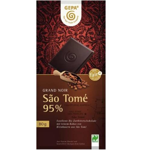 Ciocolata amaruie cu 95% cacao, 80g, Gepa