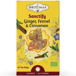 Ceai cu ghimbir, fenicul si scortisoara Chakras Sanctify Bio, 16 plicuri, Shoti Maa