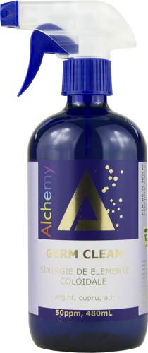Sinergie de argint, cupru si aur coloidal Germ Clean 50ppm, 480ml, Alchemy